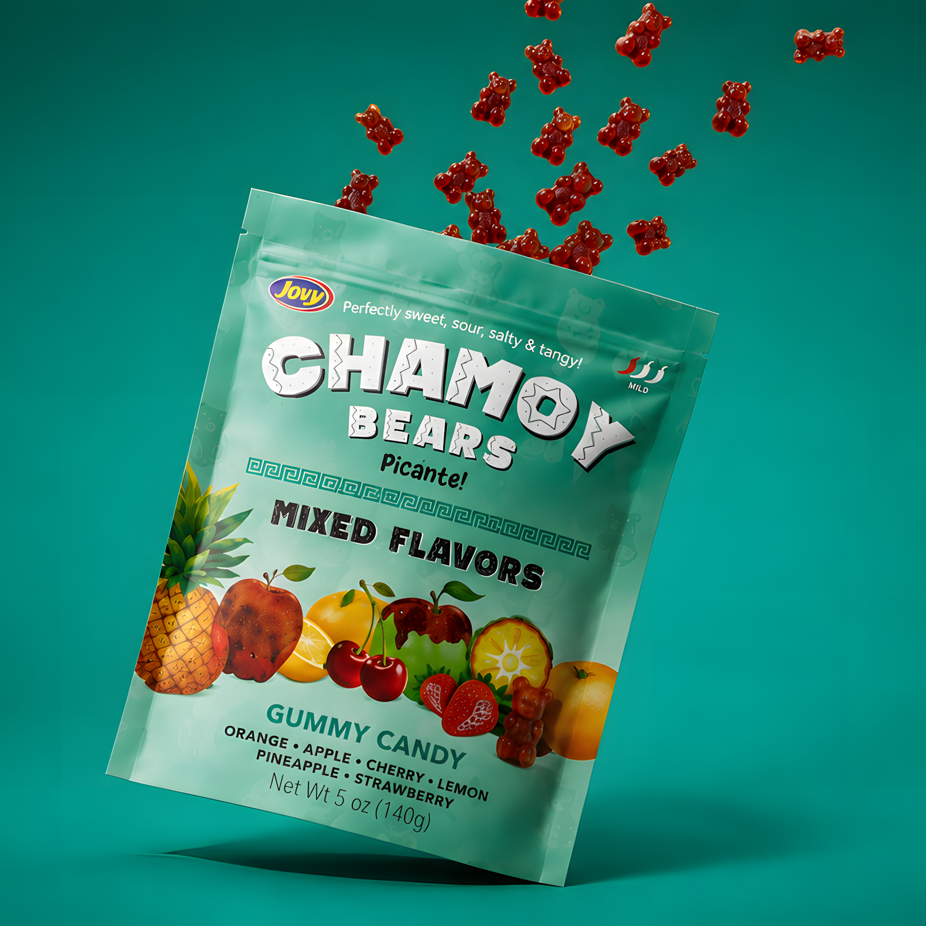 Jovy Candy chamoy gummy bears mixed flavor pouch packaging